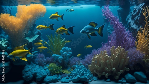 Photo of a diverse and vibrant underwater world in a large aquarium
