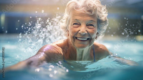 A Senior lady Enjoying a Swim in the Swimming Pool © Mystikal Forest