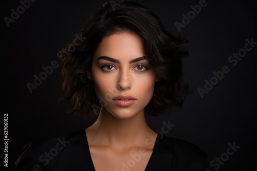 Young beautiful woman in a studio posing for the camera - portrait shot