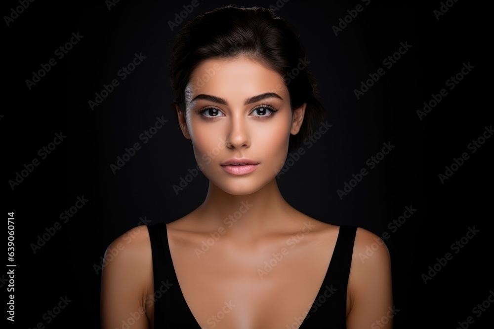 Portrait shot of a young Spanish woman in a studio Portrait shot of a young Spanish woman in a studio