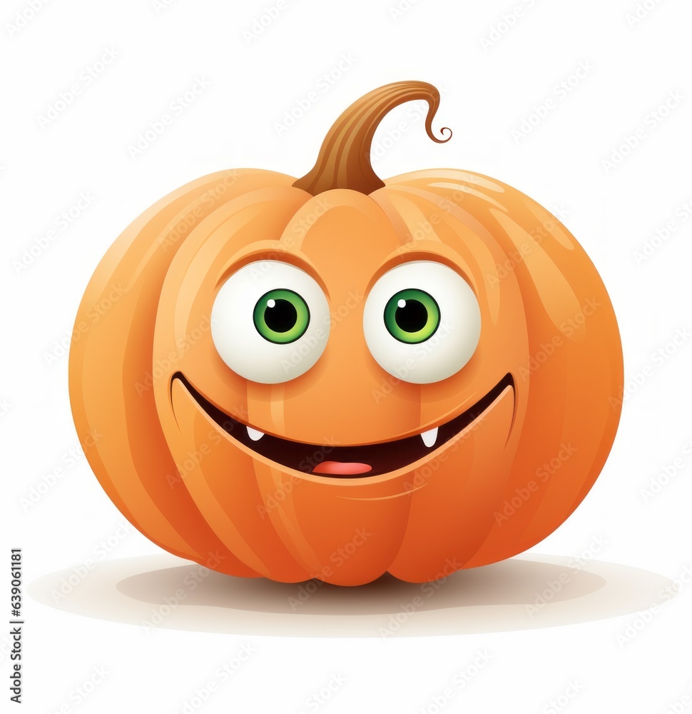 custom made wallpaper toronto digitalPumpkin displaying emotions on white backdrop, fitting for Halloween. Suitable as stickers.. ai generation