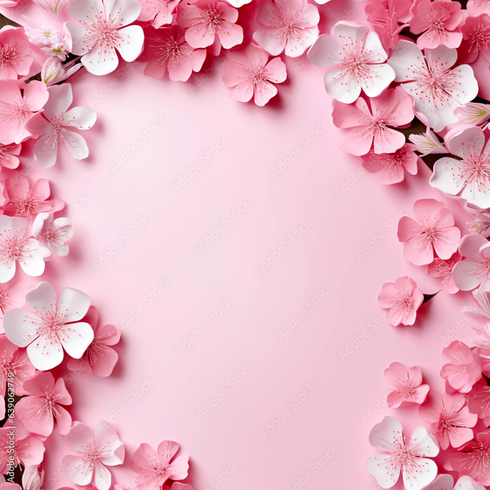 pink cherry blossom background.Generative AI