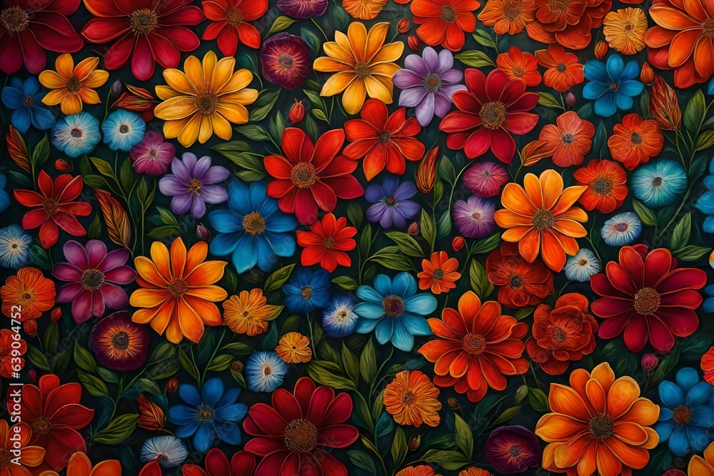 Tableau sur toile seamless floral pattern Generated Ai