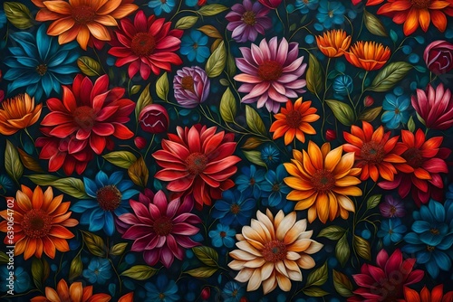 seamless floral background Generated Ai