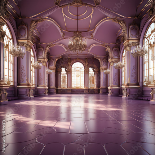 Foto Elegant purple satin ballroom interior