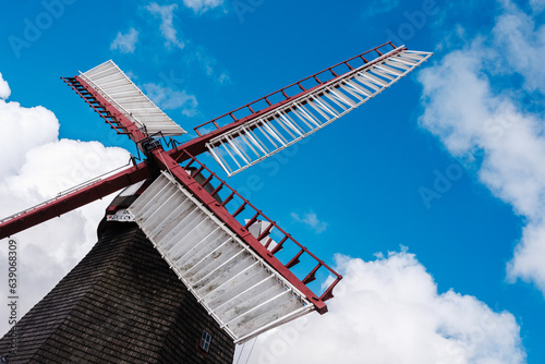 Blades of a traditional Dutch windmill.