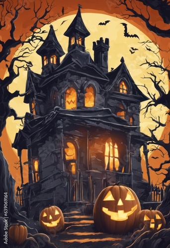 Creepy and Spooky Retro Style Halloween Poster
