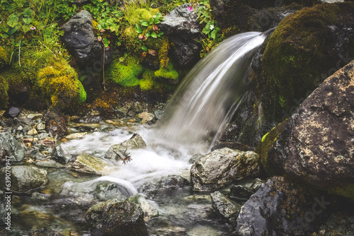 waterfall in the mountains