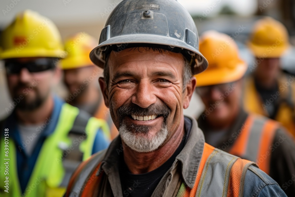 Portrait of a senior construction worker smiling and looking at the camera. Portrait of a senior construction worker smiling and looking at the camera.
