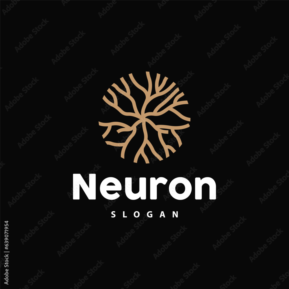 Neuron Logo, Neuron Nerve or Seaweed Vector Abstract Molecule Design, Template Illustration Neuron Logo, Neuron Nerve or Seaweed Vector Abstract Molecule Design, Template Illustration