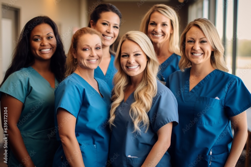 Portrait of a group of healthcare workers smiling at the camera. Portrait of a group of healthcare workers smiling at the camera.