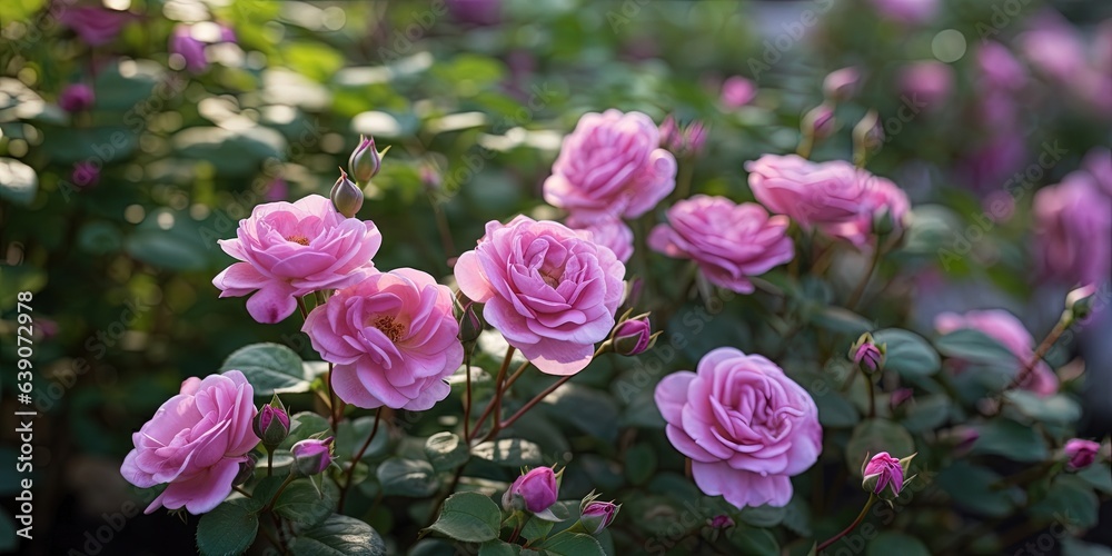 Surrey rose - pink roses by Austin, ground cover rose with rich pink flowers Surrey rose - pink roses by Austin, ground cover rose with rich pink flowers