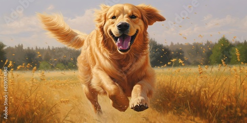 Very happy golden retriever