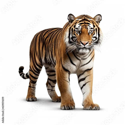 Big Tiger on white background. © peekeedee