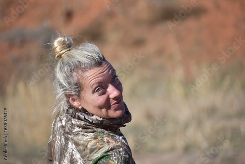 Woman in Camo Hunting in Texas Panhandle