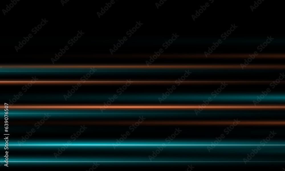 The light effect design. Vector blur in the light of radiance. Light and stripes moving fast over dark background. Element of decor. Horizontal rays of light. The light effect design. Vector blur in the light of radiance. Light and stripes moving fast over dark background. Element of decor. Horizontal rays of light.