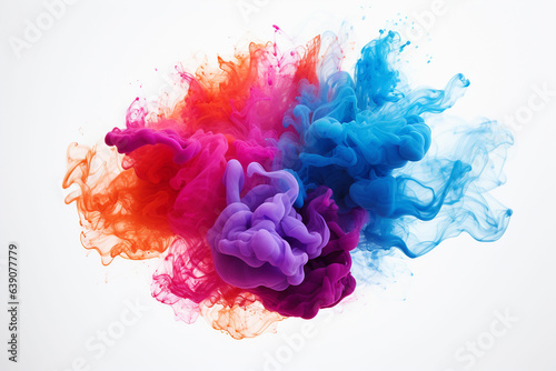 Abstract multicolored smoke on a white background. Design element. photo