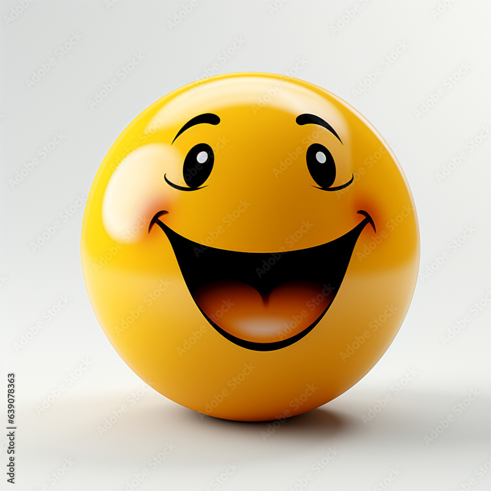 Fototapeta premium Emoji sorridente criado por IA