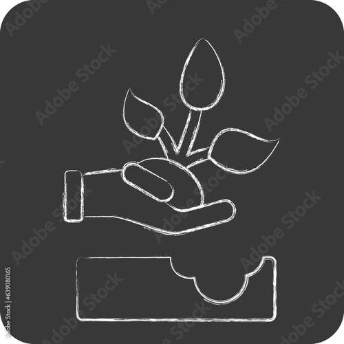 Icon Replant. related to Environment symbol. chalk style. simple illustration. conservation. earth. clean