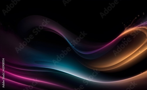 Wave of gradient splash colors on a black background