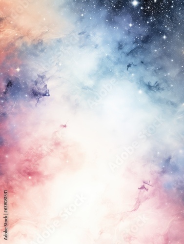 Galactic nebula copy space pattern wallpaper on white