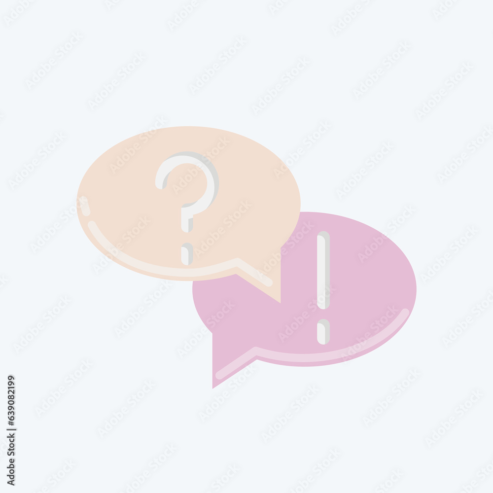 Icon Question and Answer. related to Education symbol. flat style. simple design editable. simple illustration Icon Question and Answer. related to Education symbol. flat style. simple design editable. simple illustration