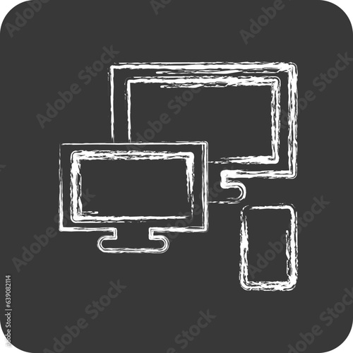 Icon Responsive. related to Education symbol. chalk style. simple design editable. simple illustration