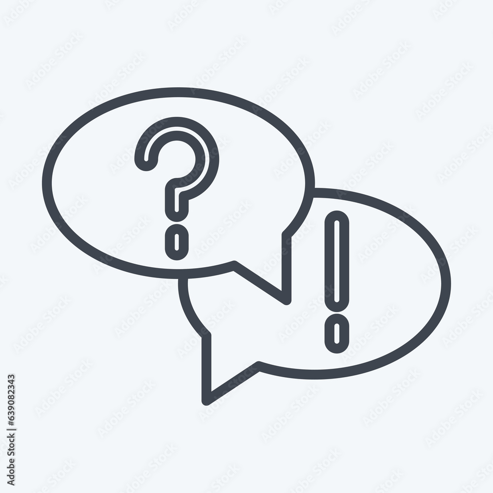 Icon Question and Answer. related to Education symbol. line style. simple design editable. simple illustration Icon Question and Answer. related to Education symbol. line style. simple design editable. simple illustration