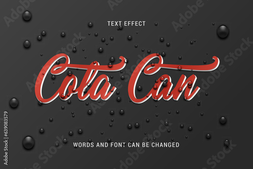 cola can text effect editable eps cc