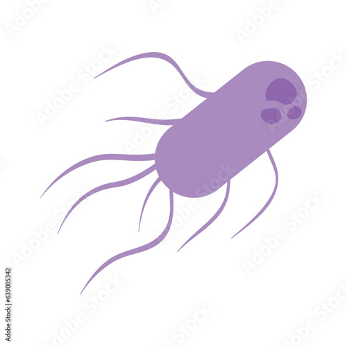 Salmonella Bacteria Cause Of Typhoid Fever. Virus and Bacteria Illustration Isolated In White Background.  Virus Bacteria Germs Designs.