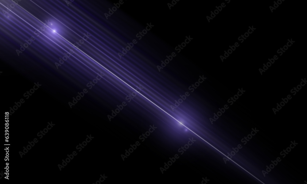 The light effect design. Vector blur in the light of radiance. Light and stripes moving fast over dark background. Element of decor. Horizontal rays of light.	
