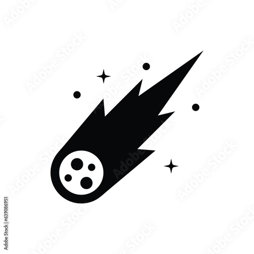 Falling meteorite icon design. comet space icon. isolated on white background. vector illustration