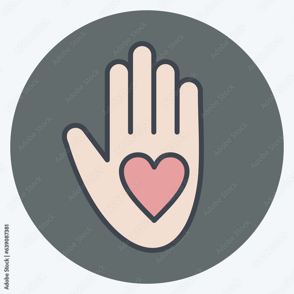 Icon Volunteering. related to Volunteering symbol. color mate style. Help and support. friendship Icon Volunteering. related to Volunteering symbol. color mate style. Help and support. friendship