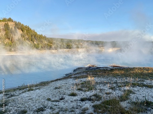 Steaming Lake at Yellow Stone photo