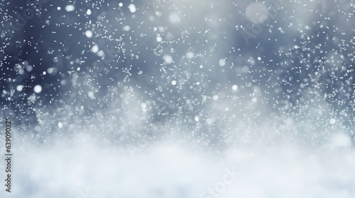 blur snow background. festive winter holiday and Christmas and new year backdrop for design element © piggu