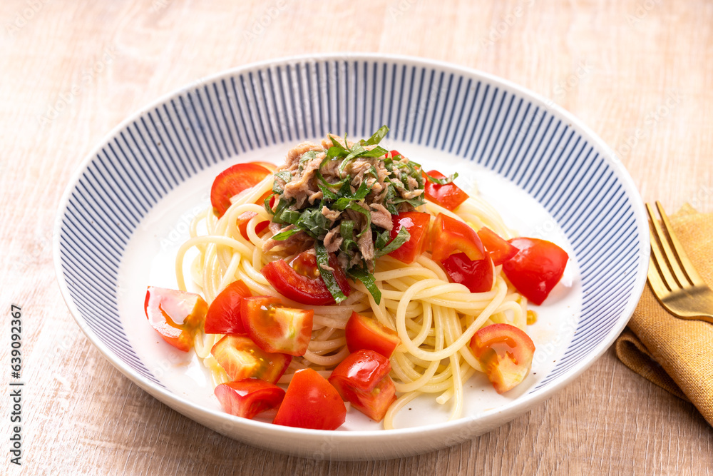 ツナとトマトの冷製パスタ ツナとトマトの冷製パスタ