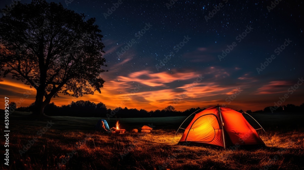 tent in the forest