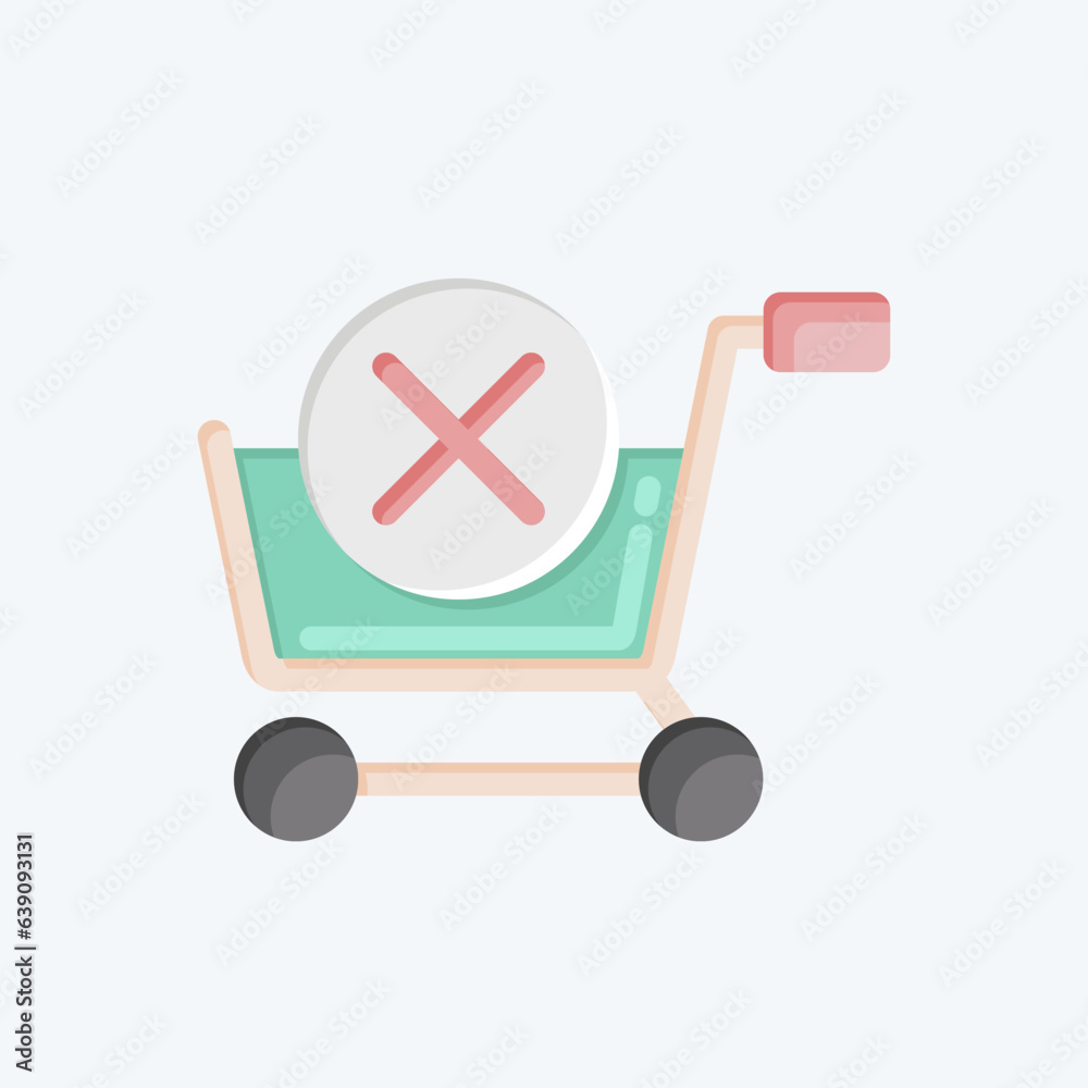 Icon Delete Cart. related to Online Store symbol. flat style. simple illustration. shop Icon Delete Cart. related to Online Store symbol. flat style. simple illustration. shop
