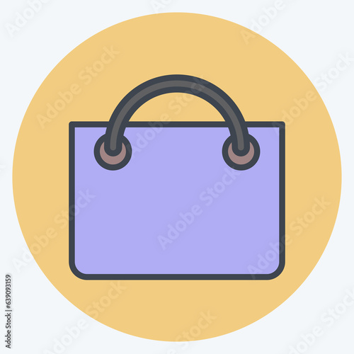 Icon Shopping Bag. related to Online Store symbol. color mate style. simple illustration. shop