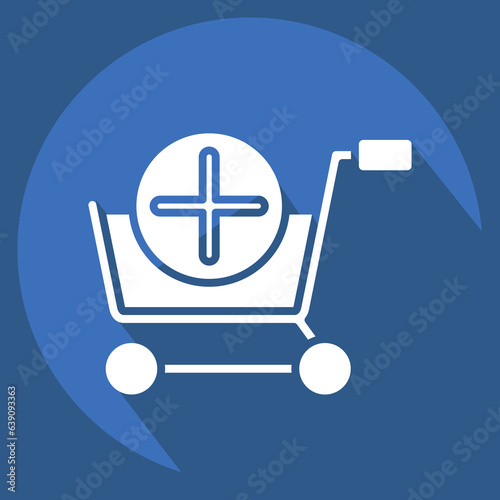 Icon Add. related to Online Store symbol. long shadow style. simple illustration. shop