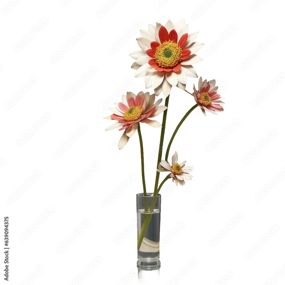 Obraz premium gerbera in vase Flower, plant, blossom, petal, stem, leaf, botanical, garden, nature, HD transparent background PNG Image