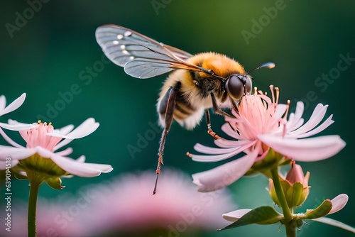 bee on a flower and generated AI © husna