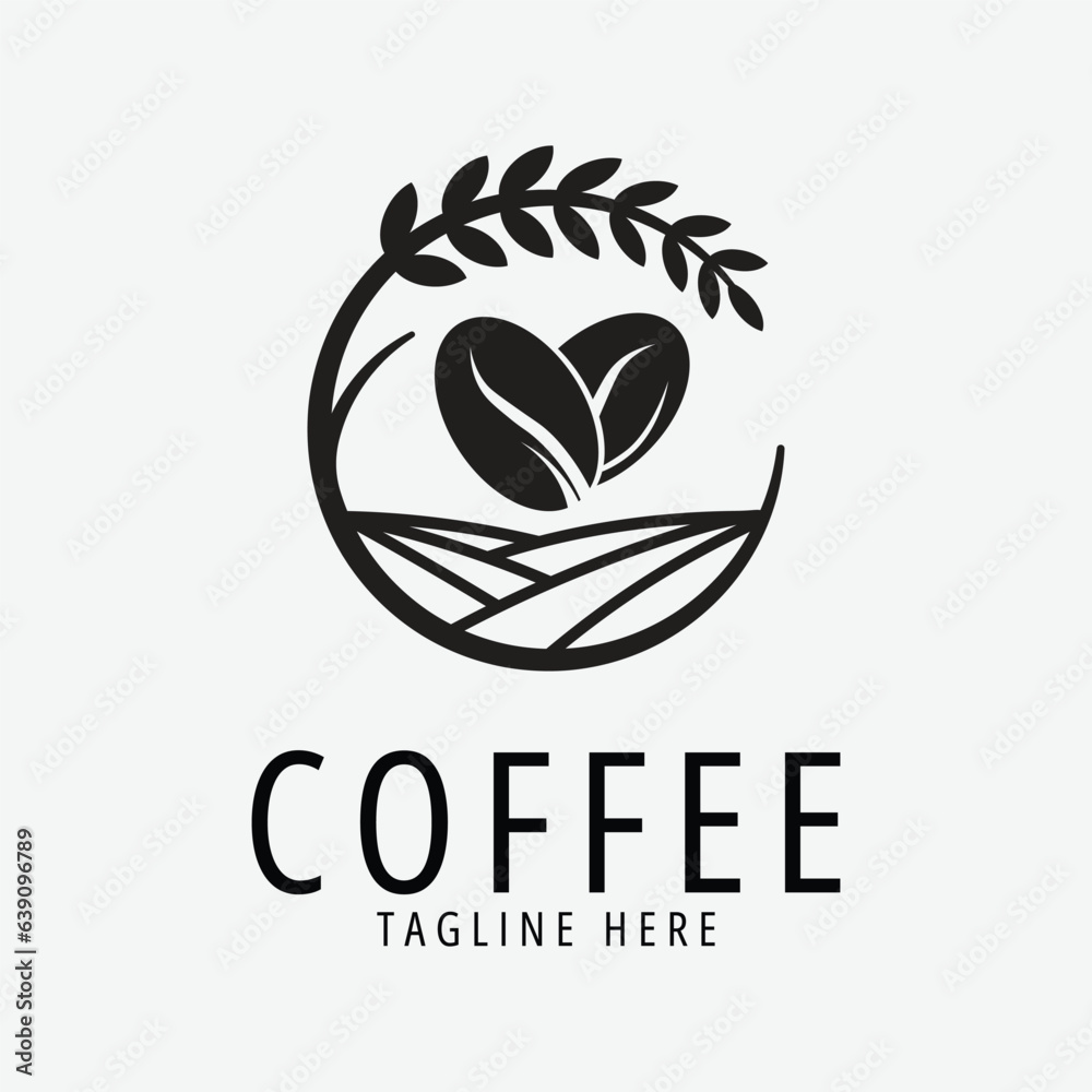 coffee bean logo vector illustration design