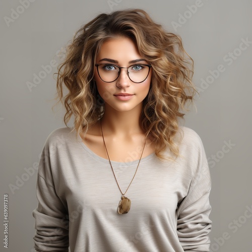 Young woman wearing glasses
