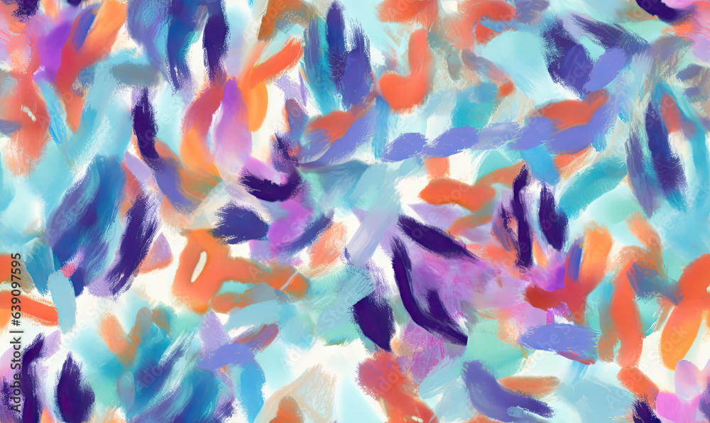 Abstract painting pattern. Doodle colorful wallpaper. For banner, postcard, book illustration. Created with generative AI tools