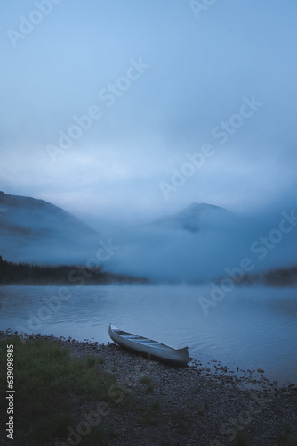 Canoe on lake