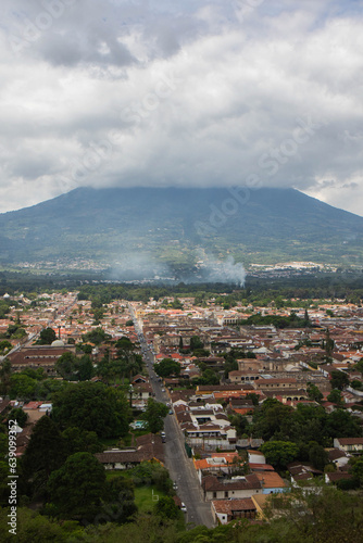 Antigua Guatemala with volcano de Agua © mile