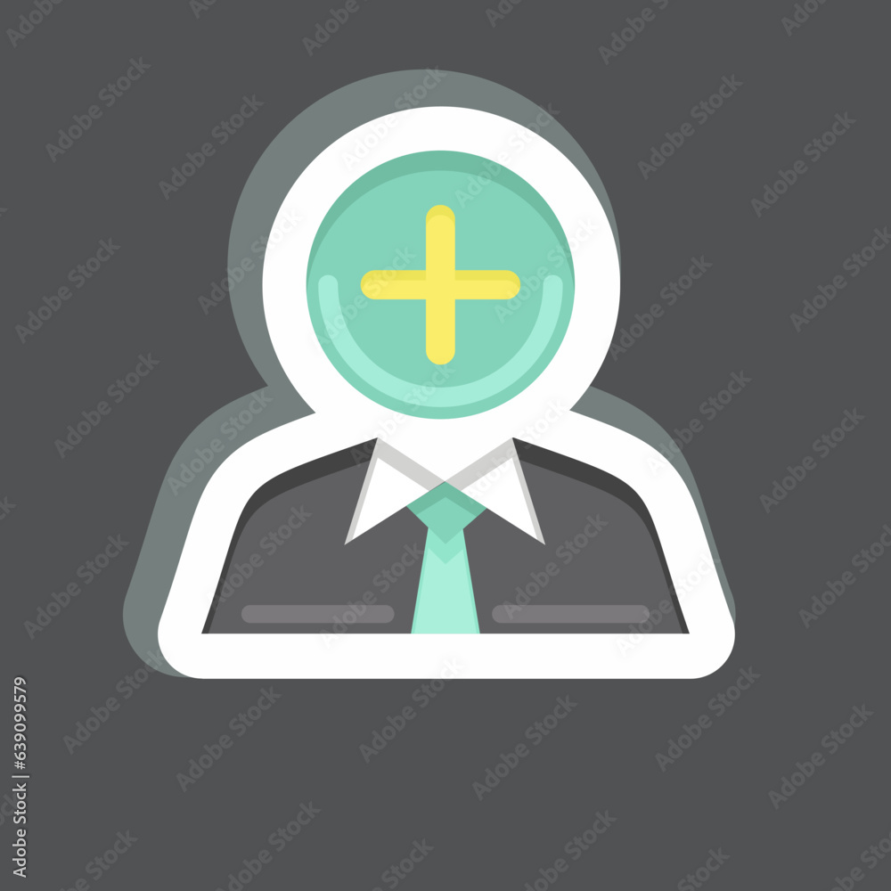 Obraz premium Sticker Positive Thoughts. related to Psychological symbol. simple illustration. emotions, empathy, assistance