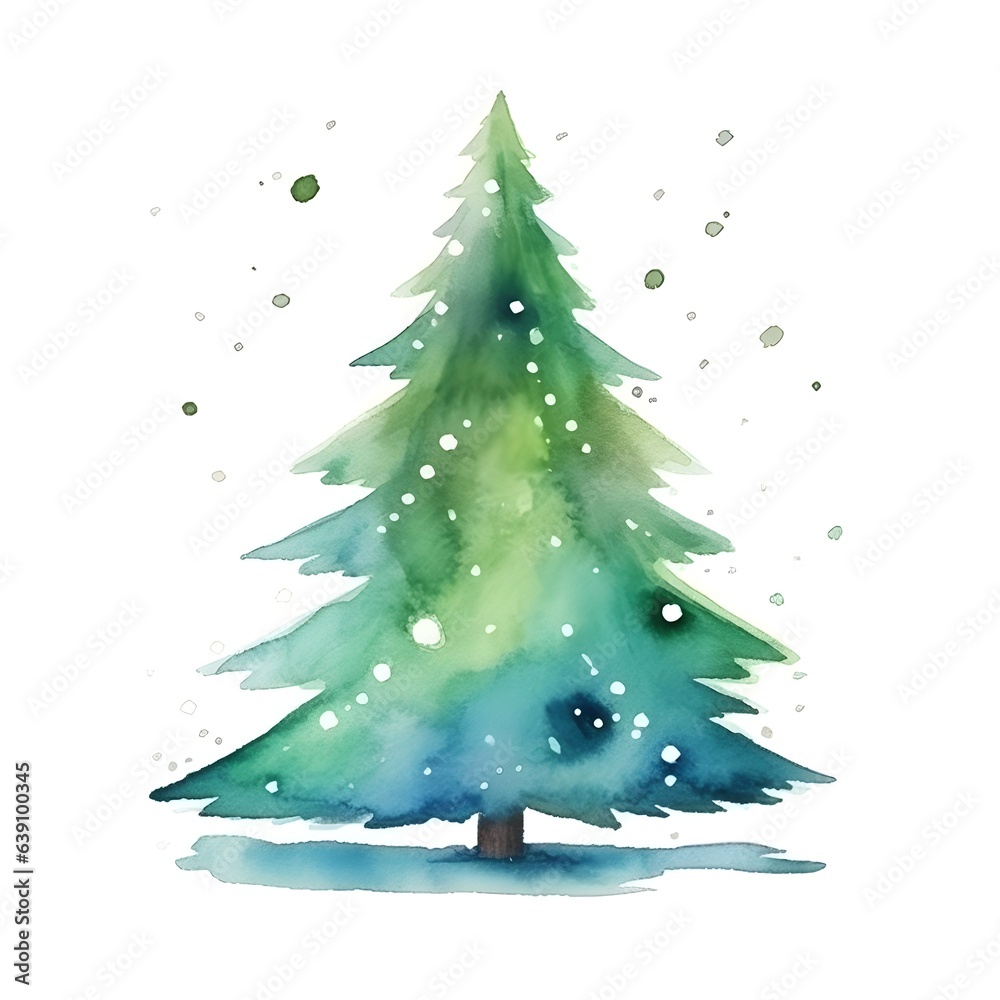 Fototapeta premium christmas tree with snow