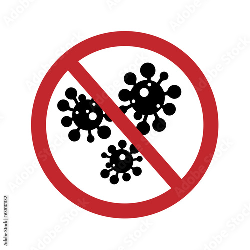 No Virus Icon. Antibacterial. Non Microbe, Sterilized Symbol.